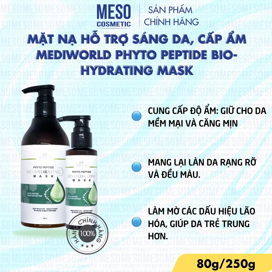 Mặt nạ hỗ trợ sáng da, cấp ẩm Mediworld Phyto Peptide Bio-Hydrating Mask